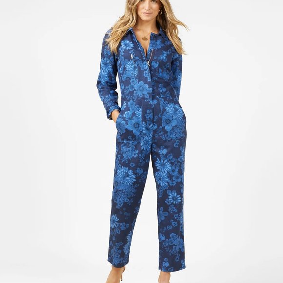Outerknown Pants - NWT Outerknown Floral Blue Station Jumpsuit